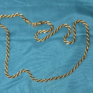 Gold&Black Twist Rope Chain Trifari 24"